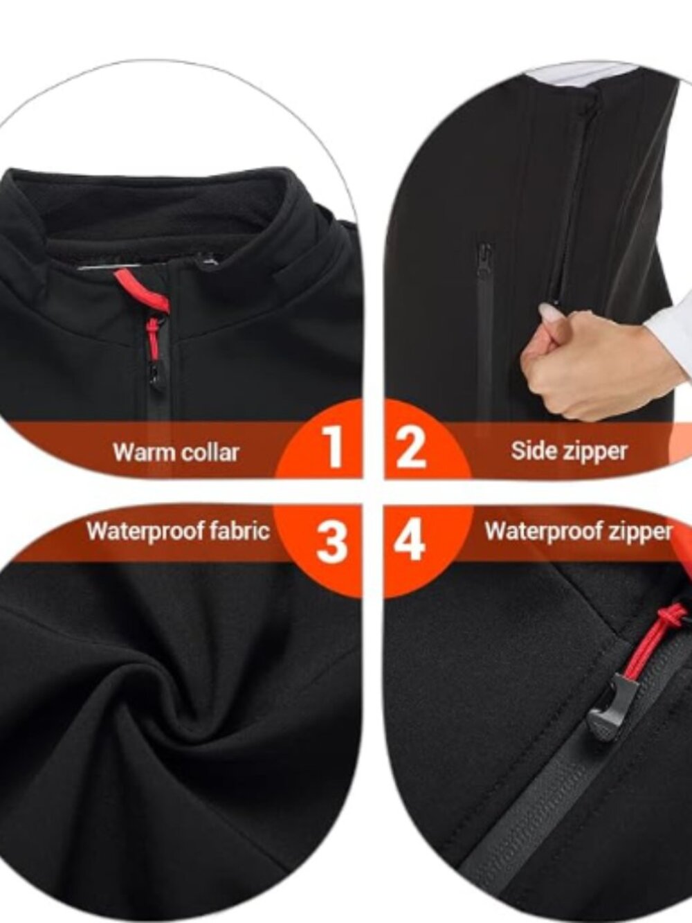 7.4V Fleece Heated Vest for Men with Heating Hood Heated Hoodie Extra Battery - Picture 10 of 11
